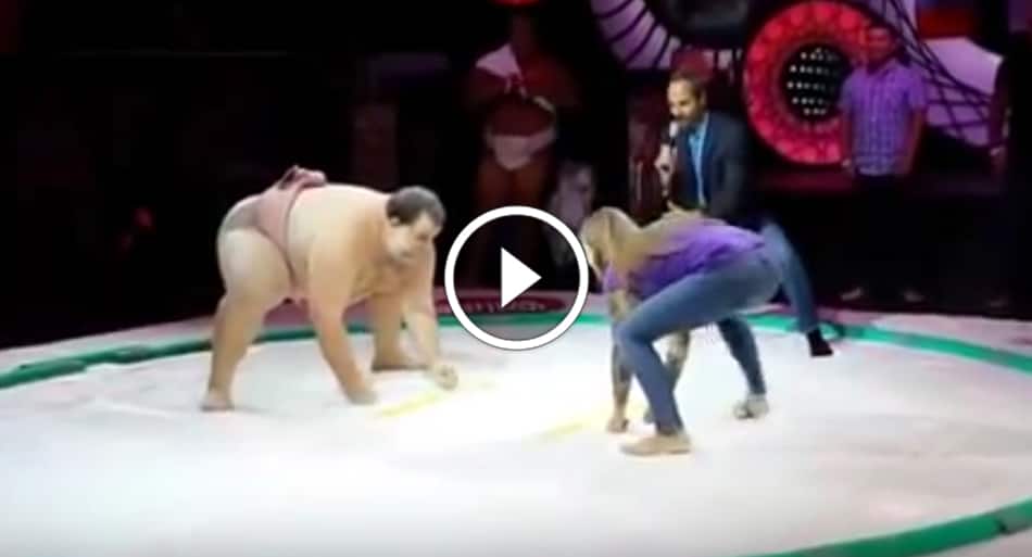 100lb jiu-jitsu girl vs. 400lb sumo wrestler