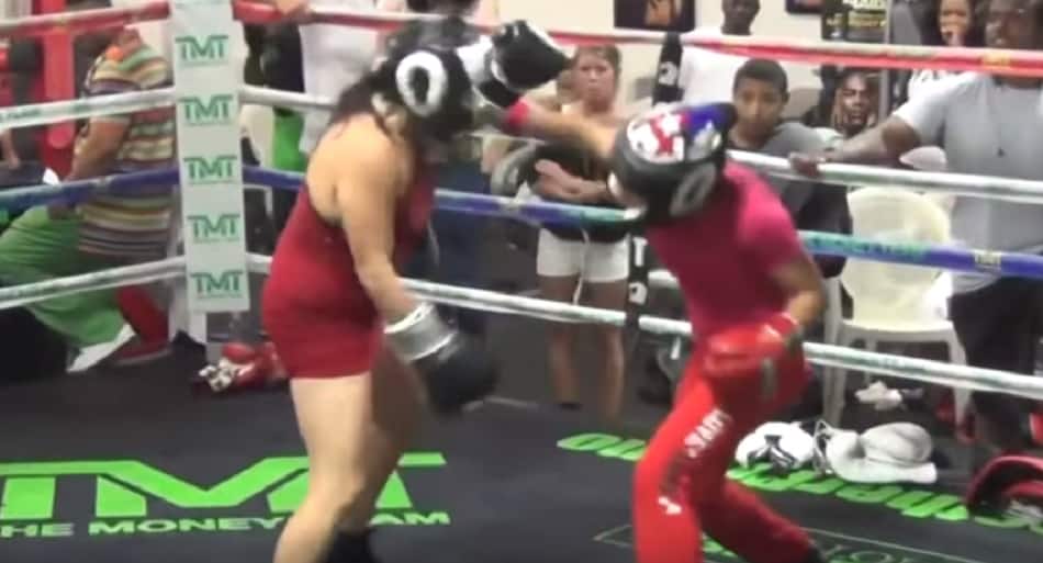 14-year-old girl lights up regular at Mayweather Boxing Club