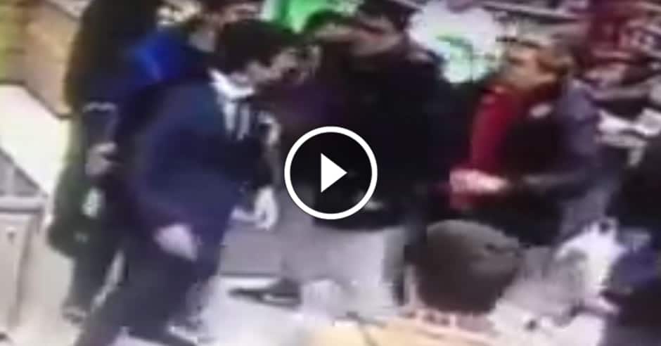 Two oversized thugs vs. One Russian security guard