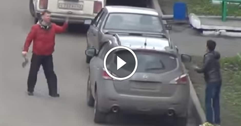 Axe-wielding motorist fights for parking spot