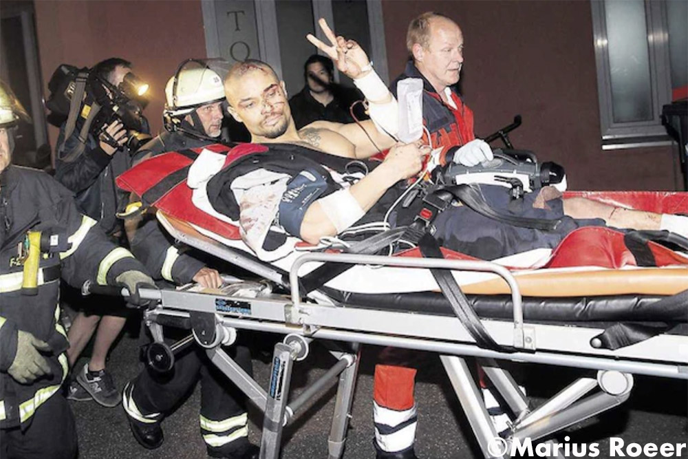 Dojo storm in Germany with a machete