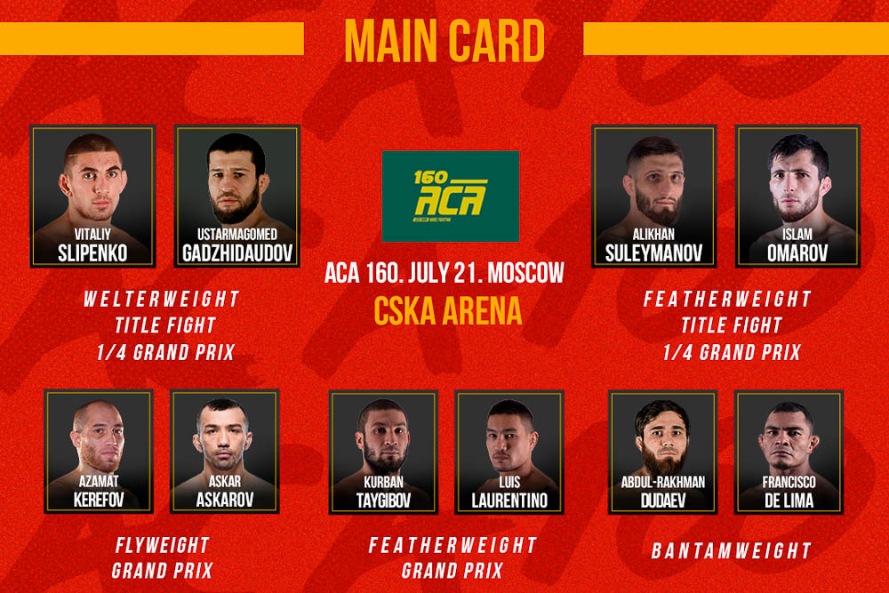 Lineup set for Friday’s ACA 160 event in Moscow, including four grand prix matchups