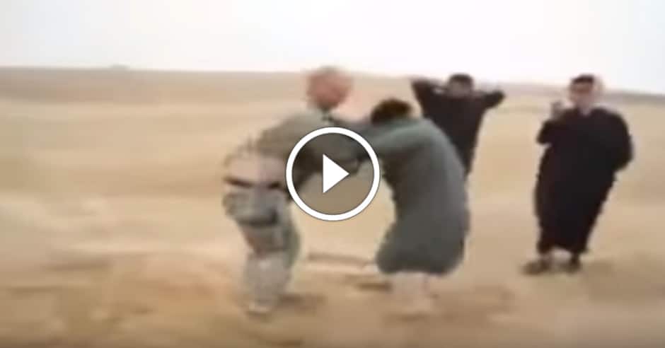 Soldier wrestles local in Afghanistan