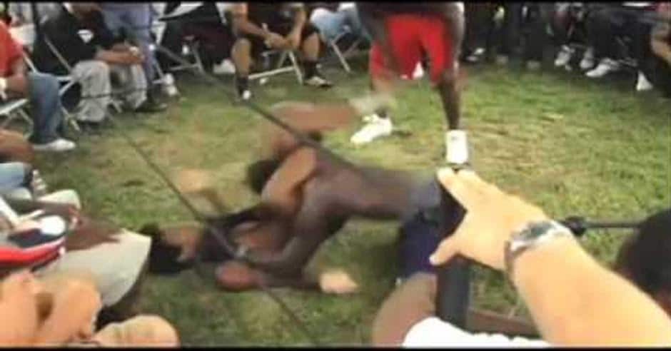 Bruce Lee Roy in backyard bareknuckle MMA fight