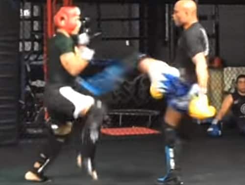 Anderson Silva and Lyoto Machida in friendly sparring session