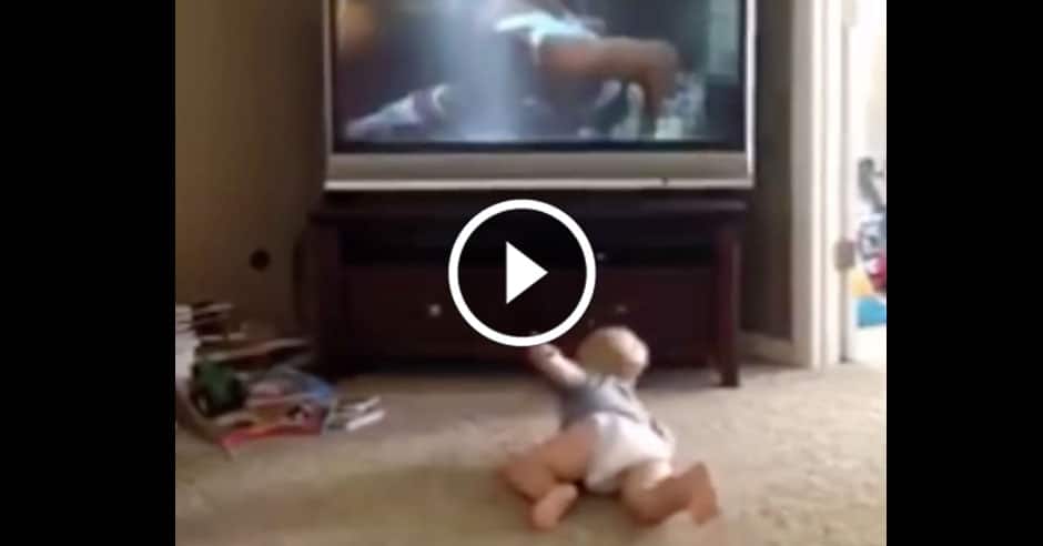 Baby does perfect imitation of Rocky Balboa