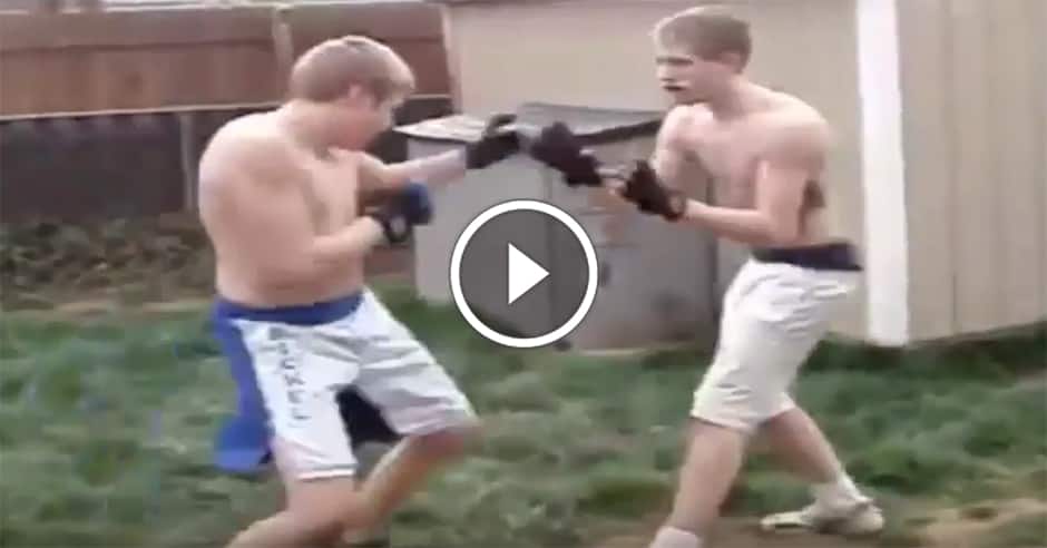 Backyard brawl ends in devastating fashion with high-level technique