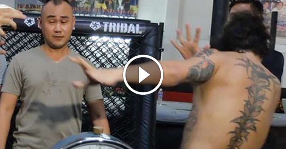 Fighter sprays opponent with p!$$ at weigh in