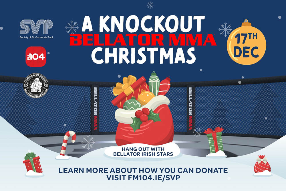 Irish fans and Bellator stars challenged to fill the SBG cage with toys for St. Vincent de Paul