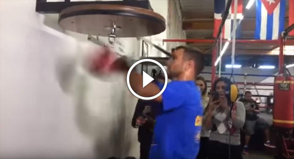 Boxing wizard Vasyl Lomachenko uses SLICK MMA technique on speed bag