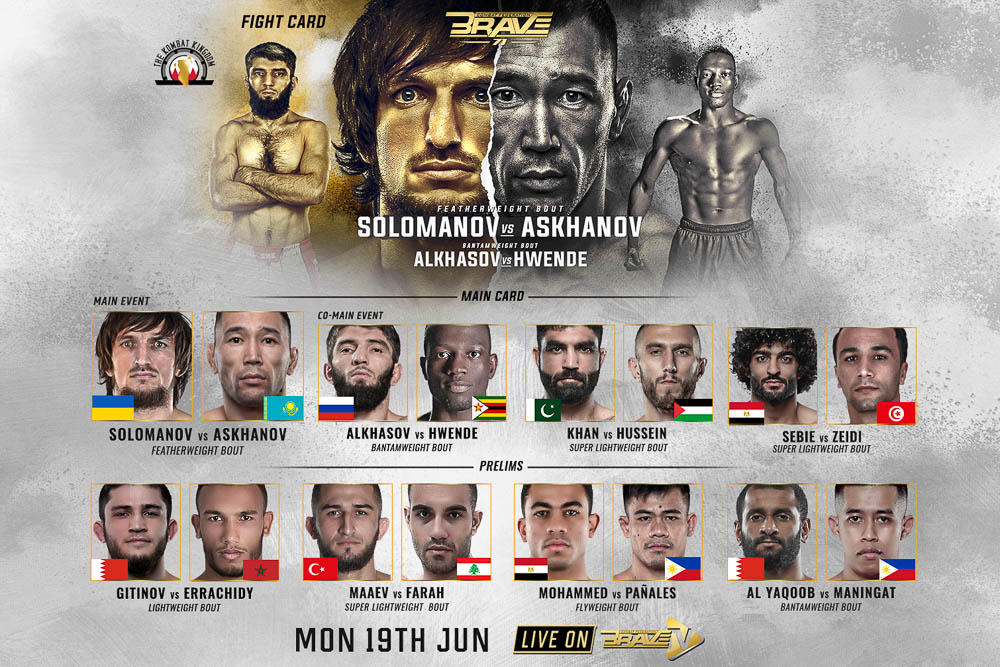 BRAVE CF 71 full fight card announced, with new main event and 13 countries represented