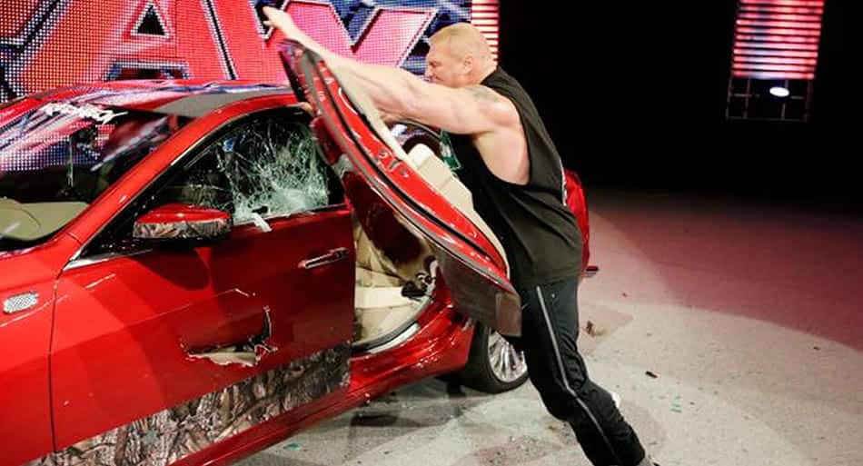 Watch Brock Lesnar destroy a Cadillac Street Fighter style