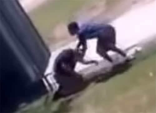 Bullied kid’s smaller friend steps in to help