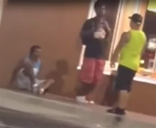 Bully harasses old homeless man – gets dealt with properly