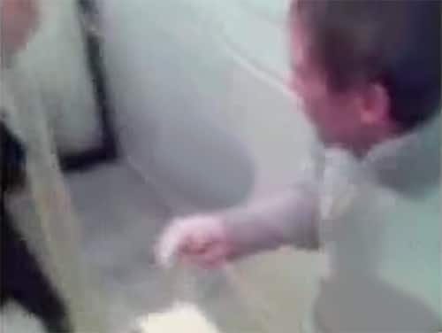 Bully with cast gets handled in bathroom