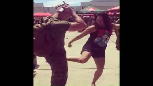 Can a Marine take one of Cat Zingano’s leg kicks?