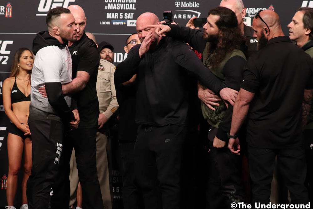 Video: Colby Covington, Jorge Masvidal go face-to-face (sort of) for final time ahead of UFC 272