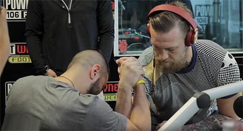 Conor McGregor arm wrestles radio host Todd The Hater