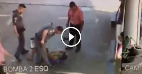 Cop saves gas station attendant from aggressive customer