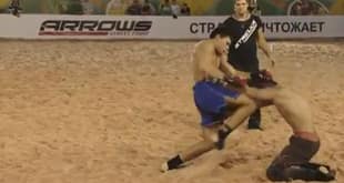 Crazy Russian MMA event, in the sand