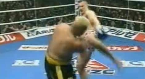 Go down from a head kick – get right back up like the Terminator