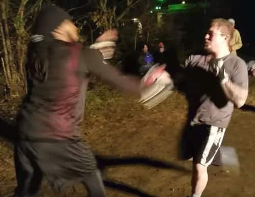 DEVASTATING strike ends backyard brawl in violent fashion