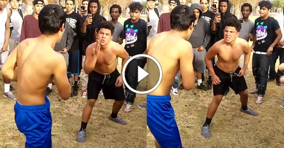 Epic back and forth street fight with surprise finish