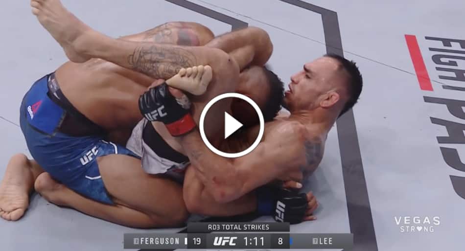 Ferguson wins interim lightweight title by submitting Lee