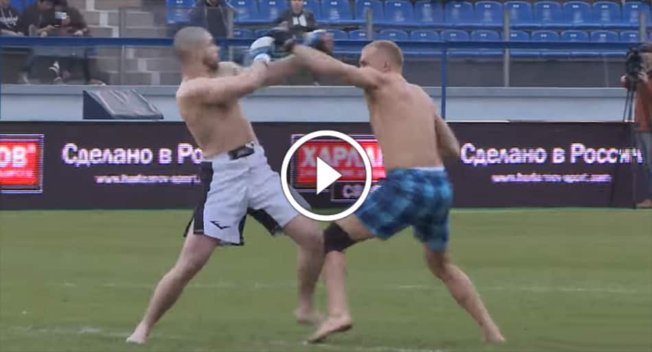 MMA fight held on a soccer field?