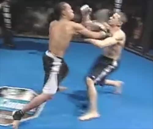 Fighter gets knocked out but keeps fighting