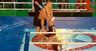 From Russia: MMA’s first forward rolling knockout kick?