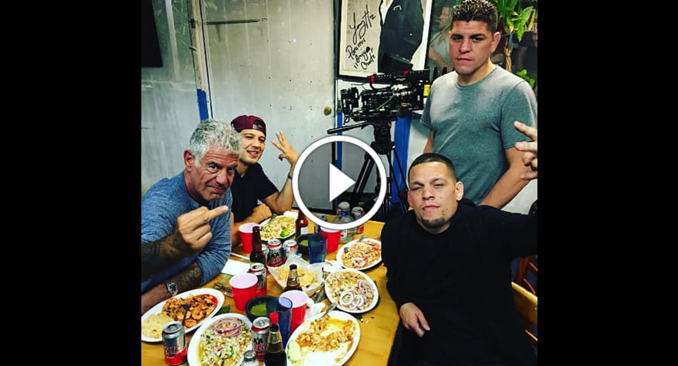 Diaz Bros and Gilbert Melendez dine with Anthony Bourdain