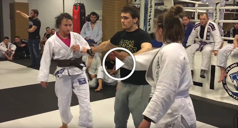 Girl sucker punches opponent in Jiu-Jitsu match