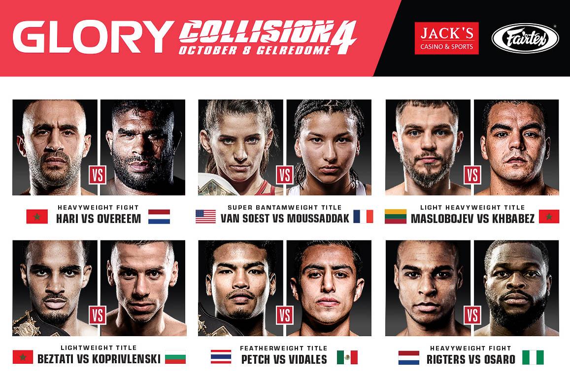 ‘GLORY: Collision 4’ lineup set for October 8, featuring Badr Hari vs. Alistair Overeem