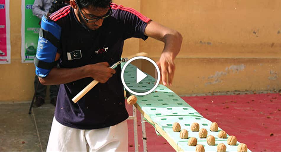 Guinness world record for nut-cracking with Nunchucks