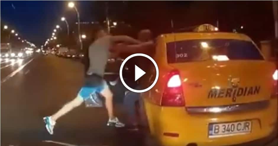 Guy attacks taxi driver – doesn’t work out well