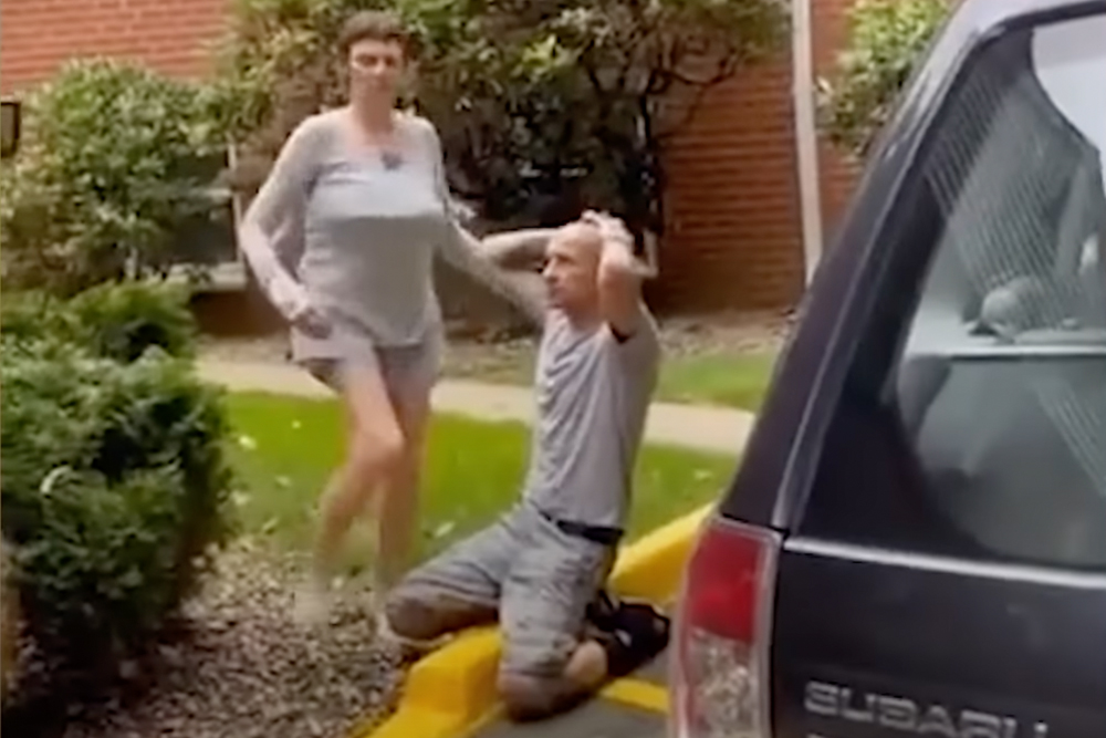 Guy brings a knife to a gunfight, calls for his mother