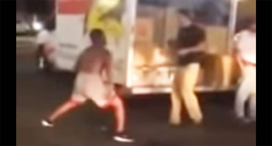 Guy decimates loud-mouthed street fighter – goes right back to work
