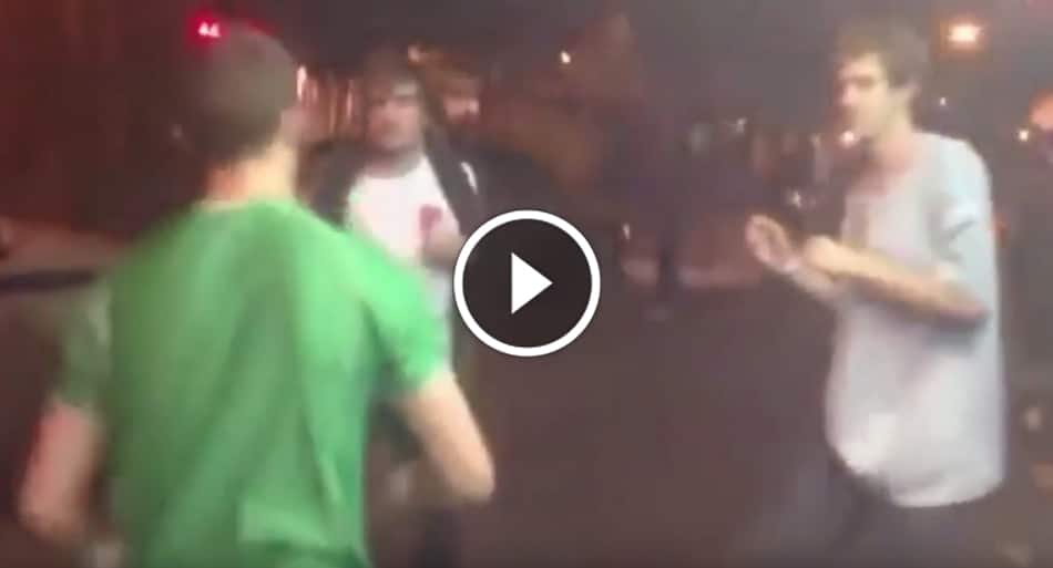 Guy forced to defend himself against 2 attackers