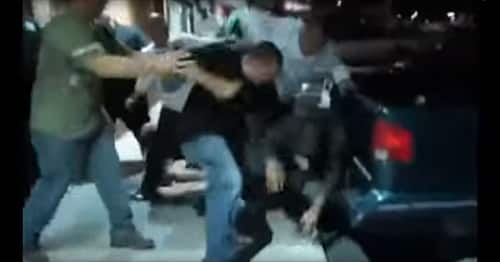 Guy hits woman and pays for it viciously