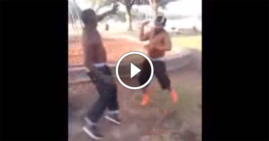 Guy starts fight and then knocks himself out cold