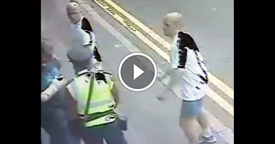 Guy uses Karate on traffic cop