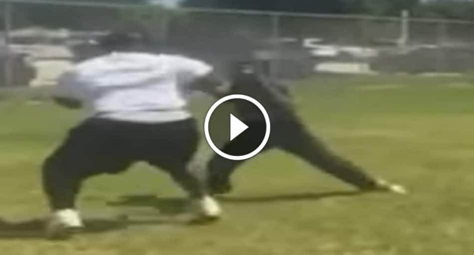 High school wrestler vs. 300+ pound high school football player