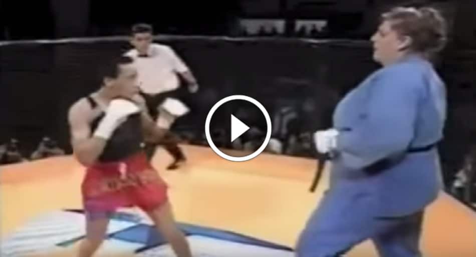 MASSIVE female judoka in MMA fight