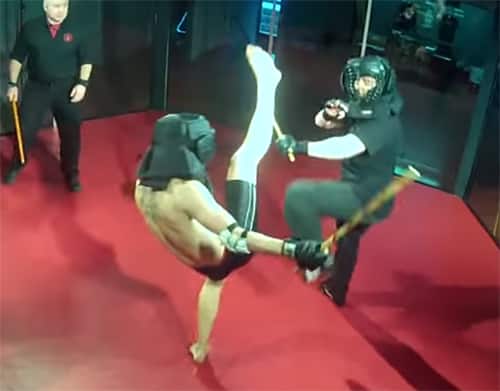 Insane promotion features mixed weapons martial arts fights