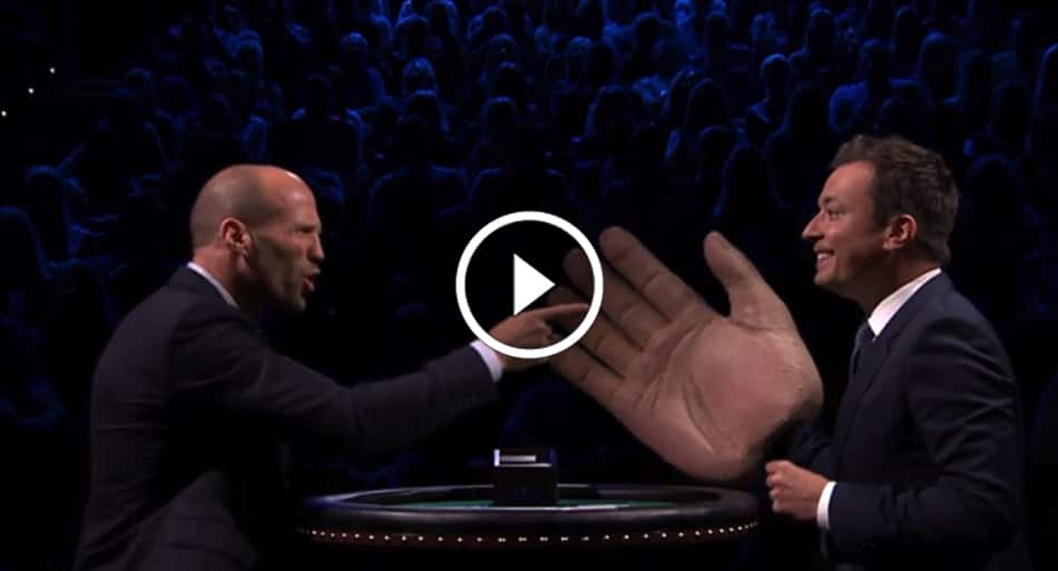 Jason Statham takes on Jimmy Kimmel in ‘Slap Jack’