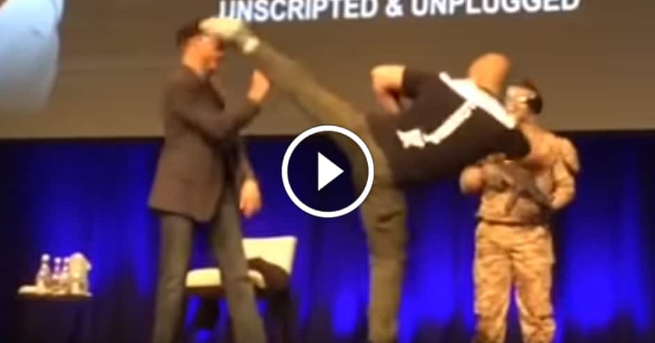 Jean Claude Van Damme kicked in the head by overzealous fan