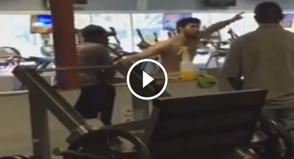 Jiu-Jitsu white belt goes crazy in fitness center