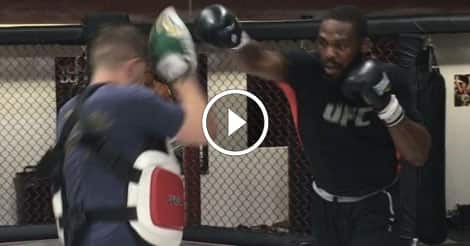 Jones looking terrifying on the mitts