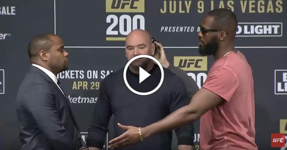 Cormier and Jones staredown at MSG press conference